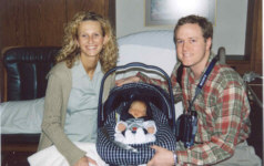 Little Gabriel Dean Nitschke and his (happy) parents